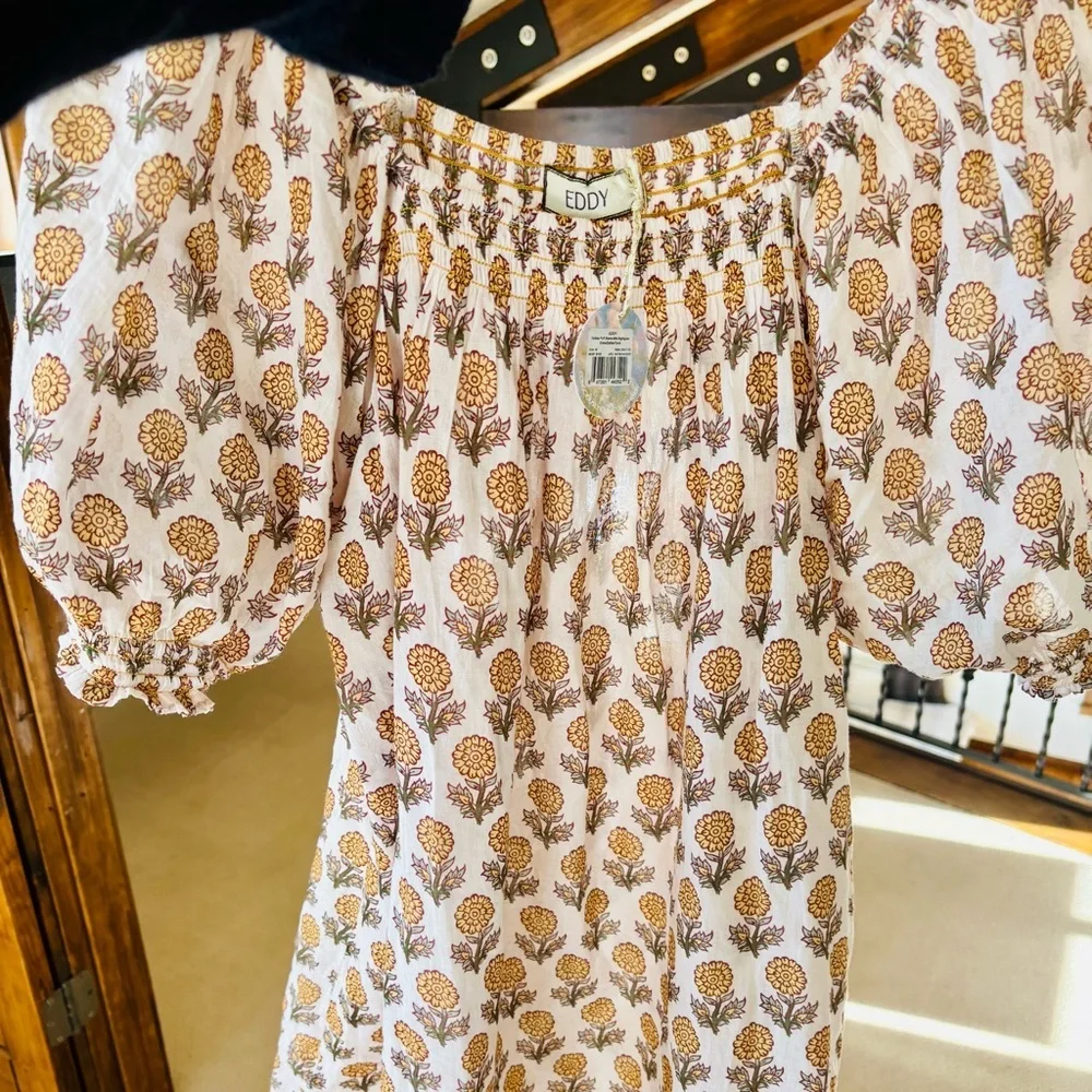 EDDY Sydney Puff Sleeve Mini
Nightgown
Ochre/Dahlia Floral print - Picture 12 of 12